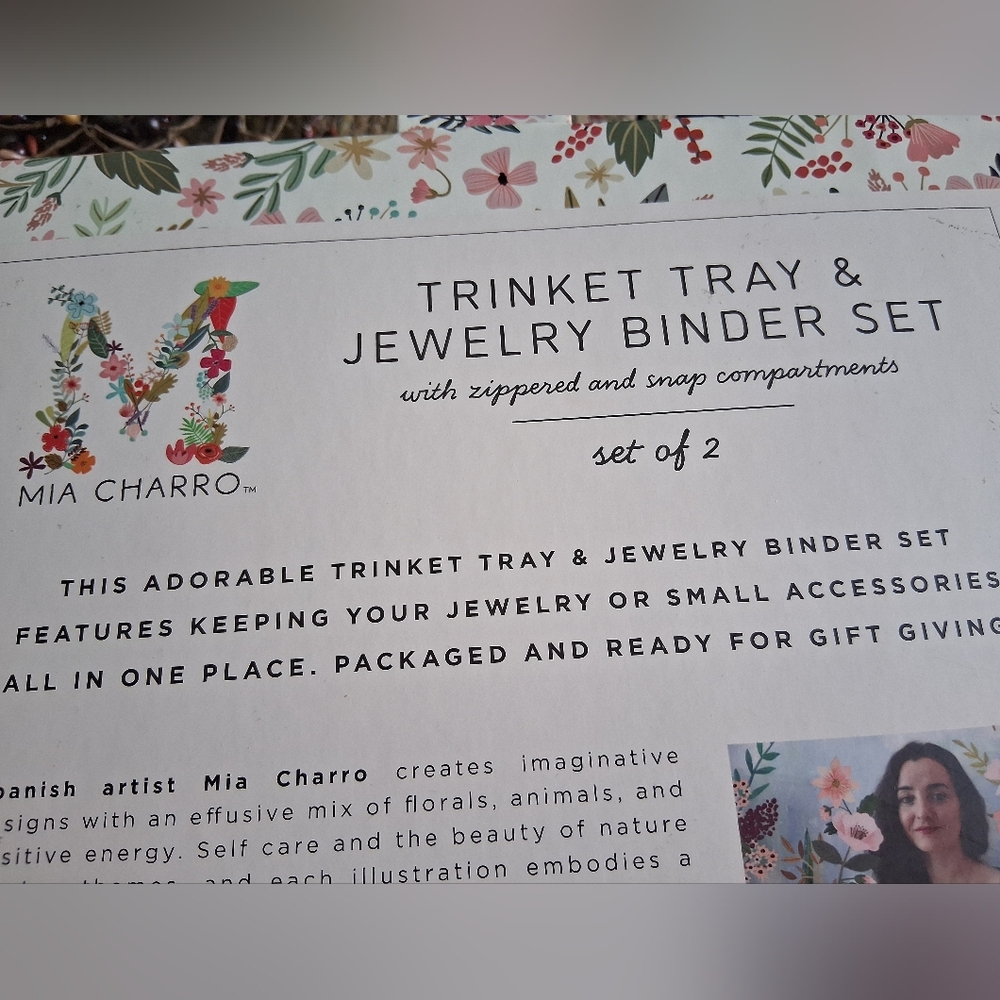 Trinket Tray And Jewelry Binder Set, New In Box - Picture 4 of 6